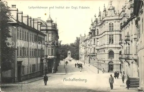 Aschaffenburg Main Luitpoldstrasse und Institut der englischen Frauen / Aschaffenburg /Aschaffenburg LKR