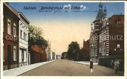 Suechteln Bahnhofstrasse mit Rathaus / Viersen /Viersen LKR