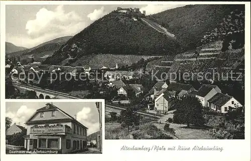 Altenbamberg mit Ruine Altebaumburg Gasthaus / Altenbamberg /Bad Kreuznach LKR