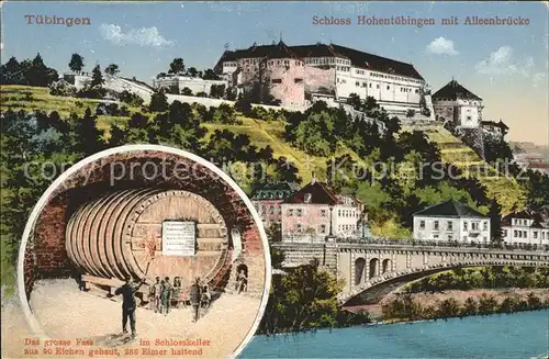 Tuebingen Schloss Hohentuebingen mit Alleenbruecke grosse Fass im Schlosskeller  / Tuebingen /Tuebingen LKR