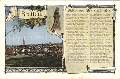 Bretten Baden Gedicht vom Brettener Hundle / Bretten /Karlsruhe LKR