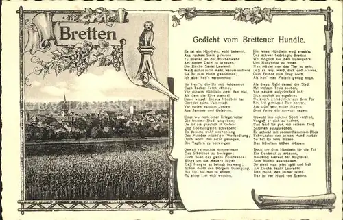 Bretten Baden Gedicht vom Brettener Hundle / Bretten /Karlsruhe LKR