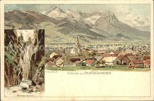 Partenkirchen Kuenstlerkarte H. Deuchert Partnachklamm  / Garmisch-Partenkirchen /Garmisch-Partenkirchen LKR