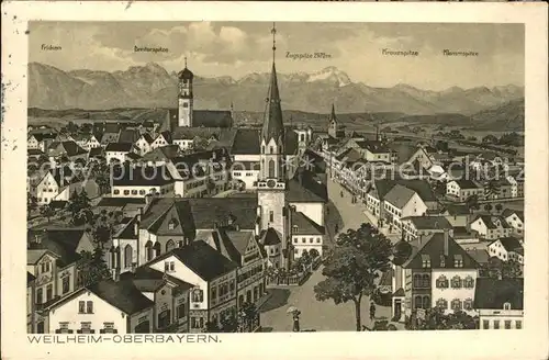 Weilheim Oberbayern Frichen Zugspitze Kreuzspitze  / Weilheim i.OB /Weilheim-Schongau LKR