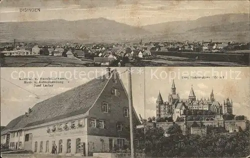 Bisingen Hechingen Burg Hohenzollern Kolonial- u. Manufakturwaren Mehl- u. Koblenhandlung Josef Lacher / Bisingen /Zollernalbkreis LKR