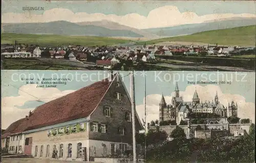 Bisingen Hechingen Burg Hohenzollern Kolonial- u. Manufakturwaren Mehl- u. Kohlenhandlung Josef Lacher / Bisingen /Zollernalbkreis LKR