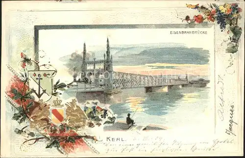 Kehl Rhein Eisenbahnbruecke / Kehl /Ortenaukreis LKR