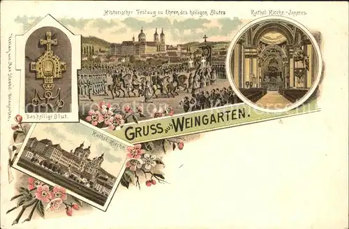 Weingarten Wuerttemberg Historischer Festzug zu Ehren des heiligen Blutes Kathol. Kirche Inneres heilige Blut  / Weingarten /Ravensburg LKR