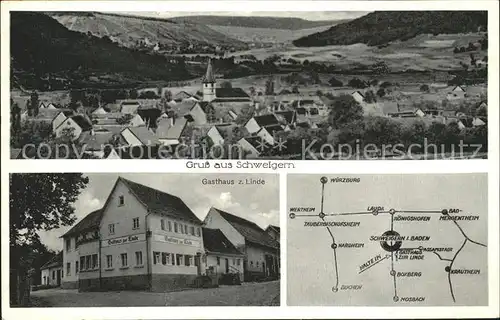 Schweigern Gasthaus z. Linde Karte / Boxberg /Main-Tauber-Kreis LKR