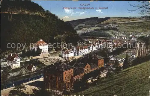 Calw Spoerer'sche Handelsschule u. Bahnhof / Calw /Calw LKR