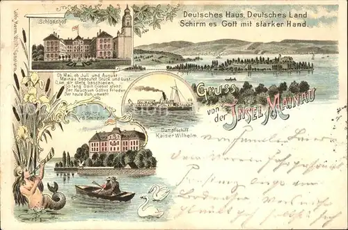 Insel Mainau Dampfschiff Kaiser Wilhelm Schlosshof  / Konstanz Bodensee /Konstanz LKR