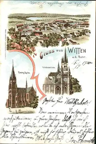 Witten Ruhr Ev.Kirche Kath. Kirche  / Witten Ruhr /Ennepe-Ruhr-Kreis LKR