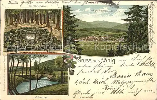 Bad Koenig Odenwald Muemling Koenig vom Eichels aus gesehen Karolinengruen / Bad Koenig /Odenwaldkreis LKR