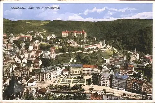 Karlsbad Eger Boehmen Blick vom Hirschensprung Hotel Imperial Kat. Karlovy Vary