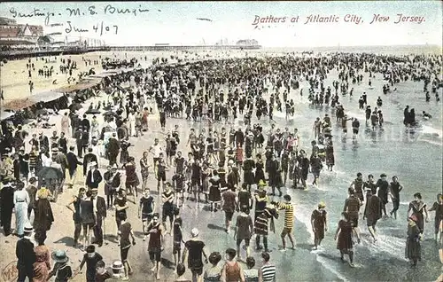 Atlantic City New Jersey Bathers Beach Kat. Atlantic City