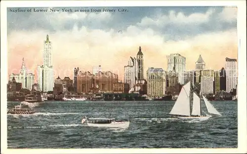 Jersey City Skyline of Lower New York Skyscraper Boat Kat. Jersey City