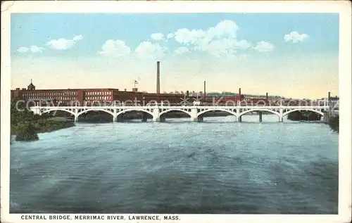 Lawrence Massachusetts Central Bridge Merrimac River Kat. Lawrence