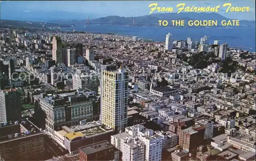 San Francisco California Panoramic view from Fairmont Tower Golden Gate Kat. San Francisco