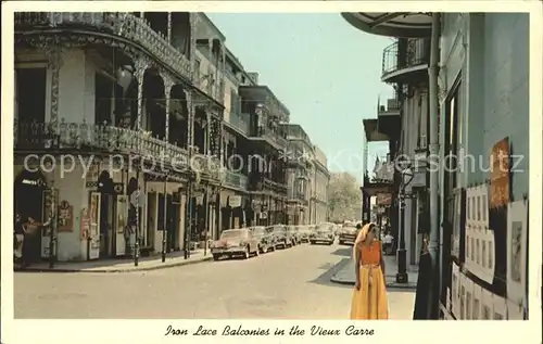 New Orleans Louisiana Street Scene in the Vieux Carre French Quartier Kat. New Orleans