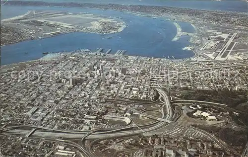 San Diego California Aerial view Harbor Coronado North Island Point Loma Kat. San Diego