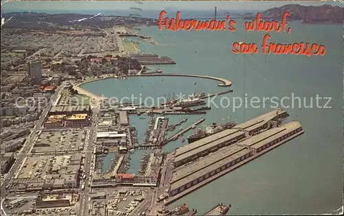 San Francisco California Fisherman s Wharf Golden Gate Bridge aerial view Kat. San Francisco