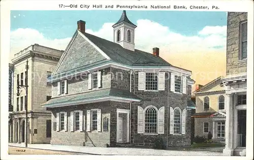 Chester Pennsylvania Old City Hall and National Bank Kat. Chester