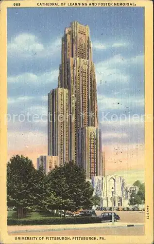 Pittsburgh Cathedral of Learning and Foster Memorial University Kat. Pittsburgh
