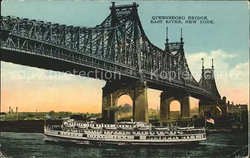New York City Queensboro Bridge East River Steamer / New York /