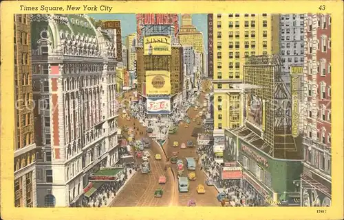 New York City Times Square "The Great White Way" Illustration / New York /