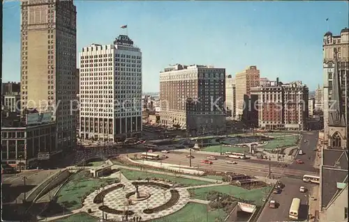 Detroit Michigan Grand Circus Park Downtown Skyscraper Kat. Detroit