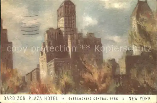 New York City Barbizon Plaza Hotel overlooking Central Park K?nstlerkarte / New York /