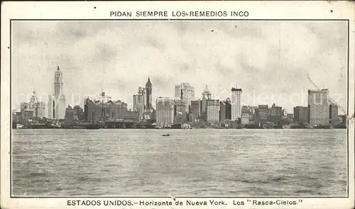 New York City Horizonte de Nueva York Los Rasca Cielos "Remedios Inco" International Drug Co / New York /