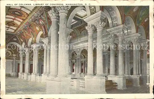 Washington DC Hall of Columns Library of Congress Kat. Washington