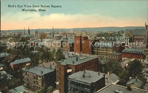 Worcester Massachusetts Birds Eye view from Salem Square Kat. Worcester