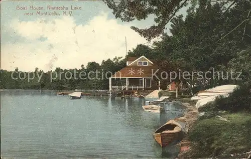Monticello New York Boat House Kiamesha Lake Kat. Monticello