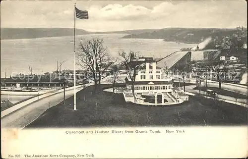 New York City Claremont and Hudson River view from Grants Tomb Flag / New York /