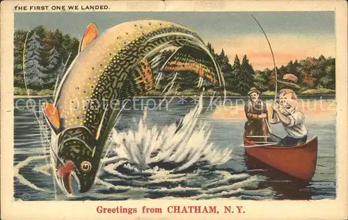 Chatham New York Fishing Karikatur Kat. Chatham