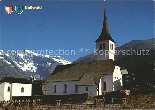 Bellwald Kirche und Wannenhorn Kat. Bellwald