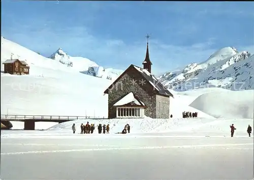 Melchsee Frutt Fruttkapelle mit Titlis und Graustock Kat. Melchsee Frutt