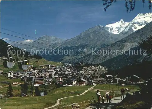 Saas Fee mit Rothorn Fletschhorn Lagginhorn Kat. Saas Fee