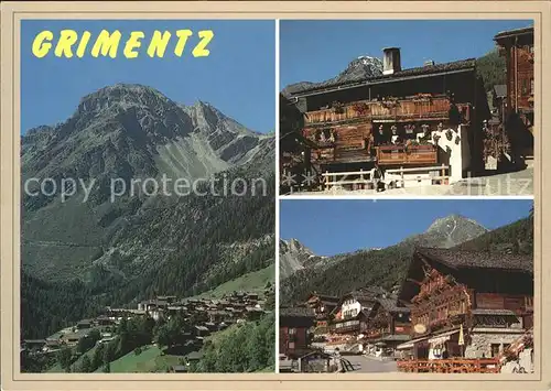 Grimentz Totalansicht Dorfpartien Kat. Grimentz