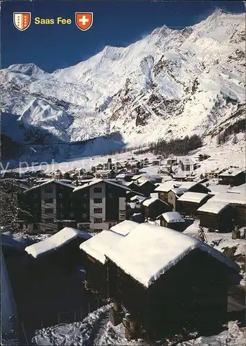 Saas Fee mit Alphubel T?schhorn Dom Lenzspitze Kat. Saas Fee