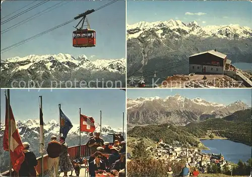 St Moritz GR Luftsteilbahn mit Bernina Gruppe Corviglia Piz Nair Kat. St Moritz