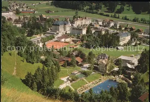 Engelberg OW Ortsblick Schwimmbad Kat. Engelberg