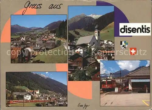 Disentis GR Orts und Teilansichten Bahnhof Kat. Disentis