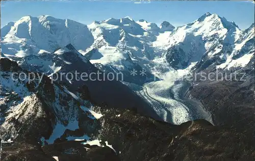 St Moritz GR Blick von Piz Languard auf Berninagruppe Kat. St Moritz