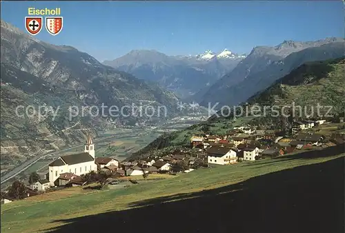 Eischoll im Rhonetal mit Bortelhorn Kat. Eischoll