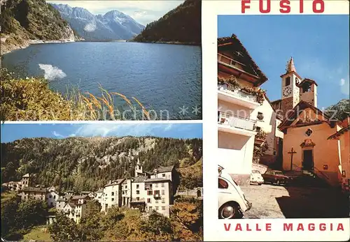 Fusio Lago di Sambuco Ortsblick Kirche Dorfpartie Kat. Fusio