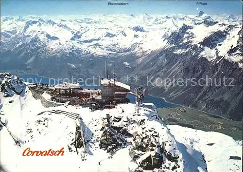 Piz Corvatsch Bergrestaurant mit Sils und Maloja Kat. Piz Corvatsch