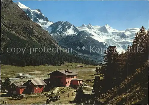 St Moritz GR Hotel Restaurant Roseggletscher mit Piz Roseg und Sellagruppe Kat. St Moritz